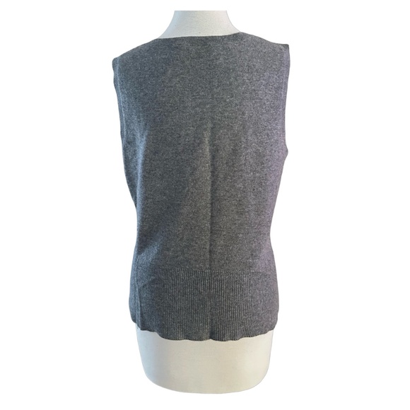 SACKS FIFTH AVENUE Women’s Gray Cashmere Top Blouse Vest Size L Sleeveless - Picture 2 of 6